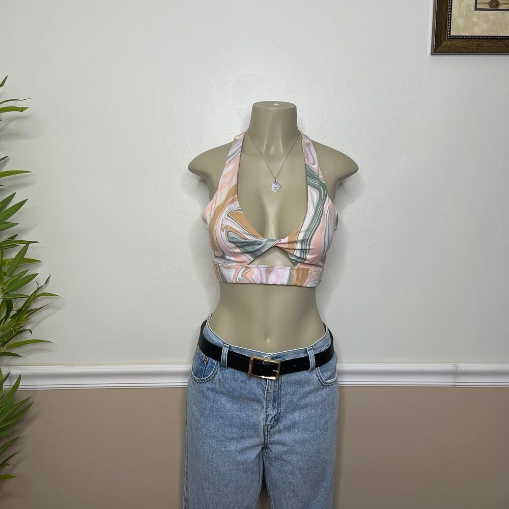 Beach Riot Marble Twist-Front Racerback Sports Bra - Picture 7 of 11